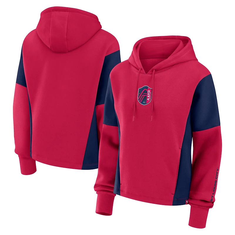 Women's Fanatics Red St. Louis City SC Oversized Legacy Goalkeeper Pullover Hoodie