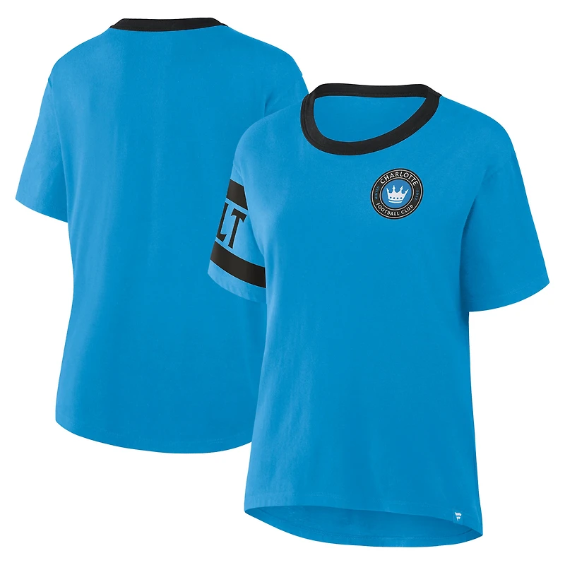 Women's Fanatics Blue Charlotte FC Defender Pairing Legacy T-Shirt