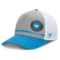 Men's Fanatics Heather Gray Charlotte FC Low Block Trucker Adjustable Hat