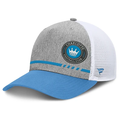 Men's Fanatics Heather Gray Charlotte FC Low Block Trucker Adjustable Hat
