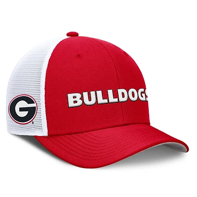 Men's Nike Red Georgia Bulldogs 2025 Dugout Coaches Rise Performance Trucker Adjustable Hat