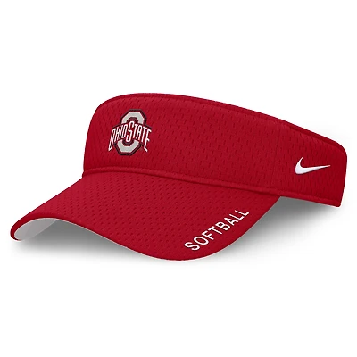 Unisex Nike Scarlet Ohio State Buckeyes 2025 Dugout Softball Ace Performance Adjustable Visor