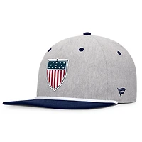 Men's Fanatics Heather Gray/Navy Team USA Eagle Snapback Hat