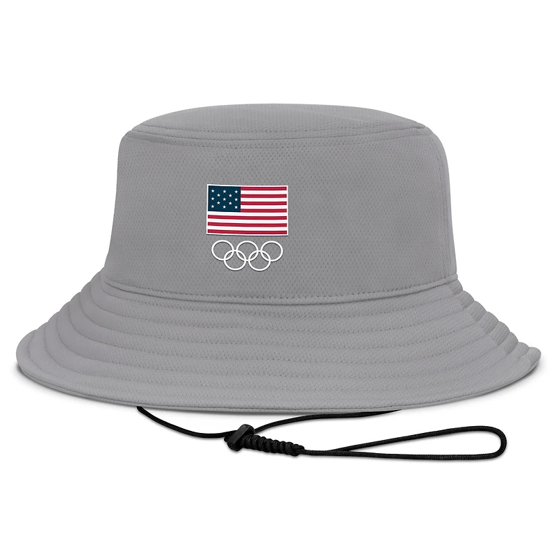 Men's Fanatics  Gray Team USA Finesse Bucket Hat