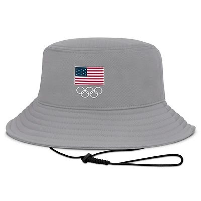 Men's Fanatics  Gray Team USA Finesse Bucket Hat