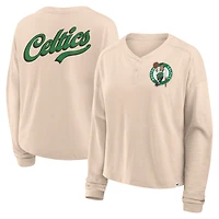 Women's Fanatics Natural Boston Celtics Boxed Out Drop Fashion Long Sleeve T-Shirt