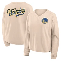 Women's Fanatics Natural Golden State Warriors Boxed Out Drop Fashion Long Sleeve T-Shirt
