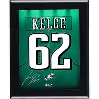 Jason Kelce Philadelphia Eagles Autographed 10.5" x 13" Throwback Kelly Green Jersey Sublimated Player Plaque