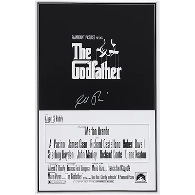Al Pacino The Godfather Autographed 11" x 17" Movie Poster