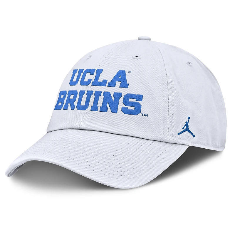 Men's Jordan Brand White UCLA Bruins Core Club Mascot Wordmark Adjustable Hat