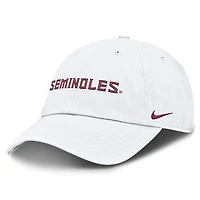 Men's Nike White Florida State Seminoles Core Club Mascot Wordmark Adjustable Hat