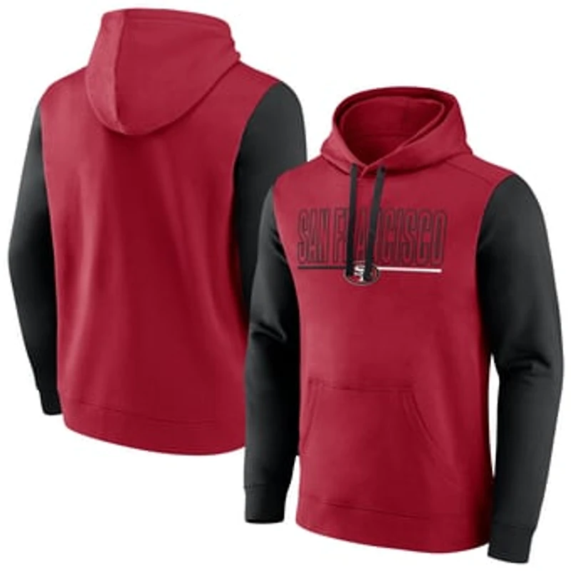 Men's Fanatics Scarlet San Francisco 49ers Big & Tall Outline Pullover Hoodie