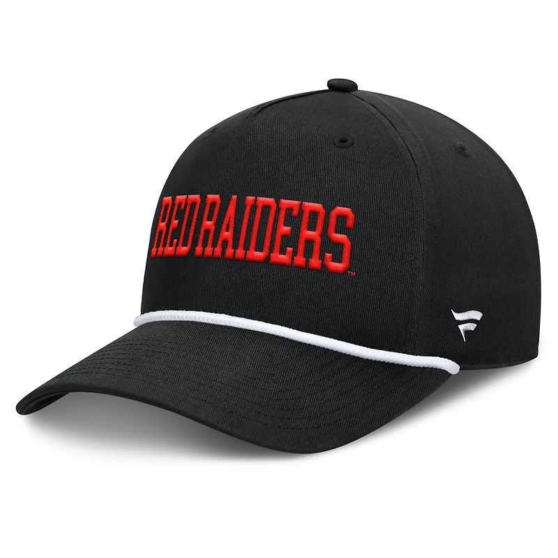 Men's Fanatics  Black Texas Tech Red Raiders Foul Ball Rope Adjustable Hat