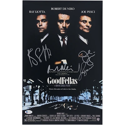 Robert De Niro, Joe Pesci, Ray Liotta & Lorraine Bracco Goodfellas Autographed 11" x 17" Movie Poster