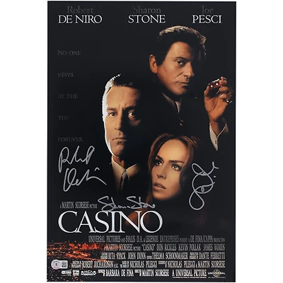 Robert De Niro, Joe Pesci & Sharon Stone Casino Autographed 11" x 17" Movie Poster