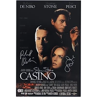 Robert De Niro, Joe Pesci & Sharon Stone Casino Autographed 11" x 17" Movie Poster