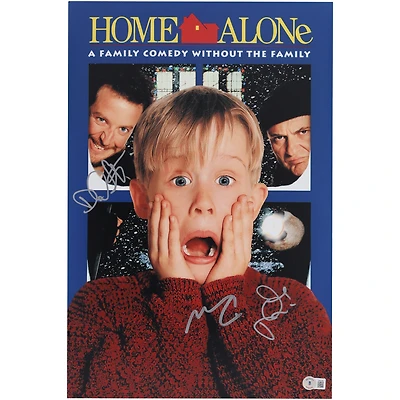 Joe Pesci, Macaulay Culkin & Daniel Stern Home Alone Autographed 11" x 17" Movie Poster