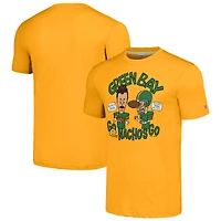 Unisex NFL x Homage x Beavis and Butt-Head Gold Green Bay Packers Tri-Blend T-Shirt