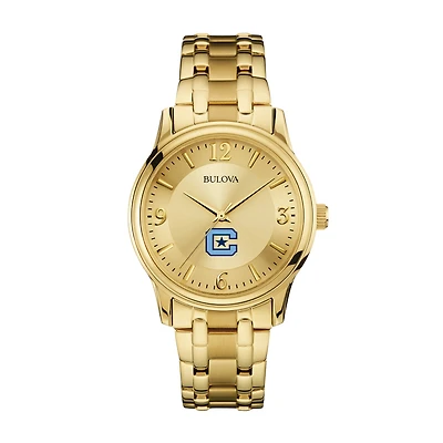 Men's Bulova Citadel Bulldogs Gold-Tone Watch