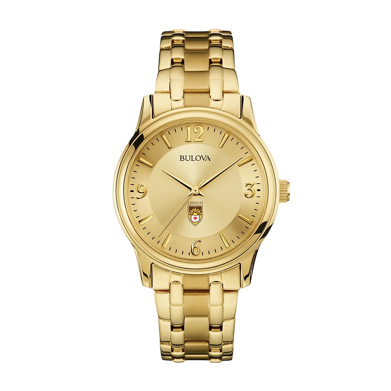 Men's Bulova Lehigh Mountain Hawks Gold-Tone Watch