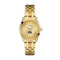 Women's Bulova Georgia Bulldogs Gold-Tone Watch