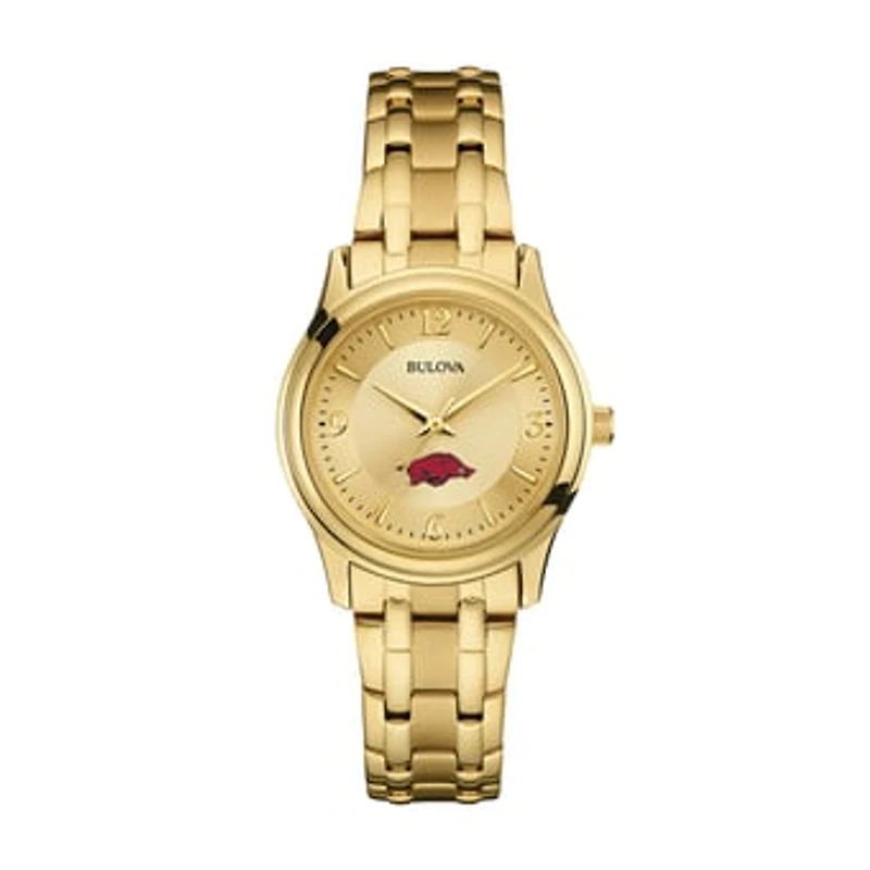 Women's Bulova Arkansas Razorbacks Gold-Tone Watch