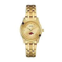 Women's Bulova Arkansas Razorbacks Gold-Tone Watch