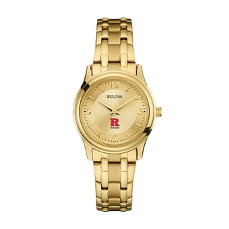 Women's Bulova Rutgers Scarlet Knights Gold-Tone Watch