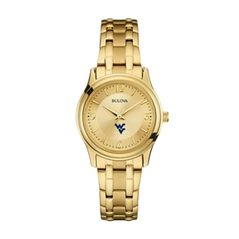 Women's Bulova West Virginia Mountaineers Gold-Tone Watch