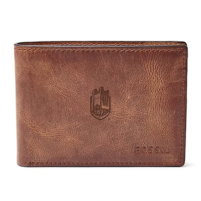 Fossil SUNY Geneseo Knights Leather Derrick Front Pocket Bifold Wallet