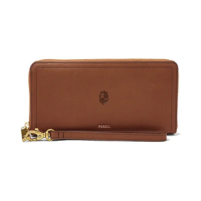 Fossil SUNY Geneseo Knights Logan Leather RFID Zip-Around Clutch Wallet