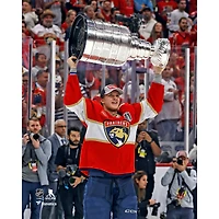 Anton Lundell Florida Panthers Unsigned 2024 Stanley Cup Champions Raising Cup Photograph