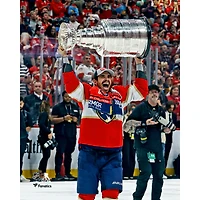 Evan Rodrigues Florida Panthers Unsigned 2024 Stanley Cup Champions Raising Cup Photograph