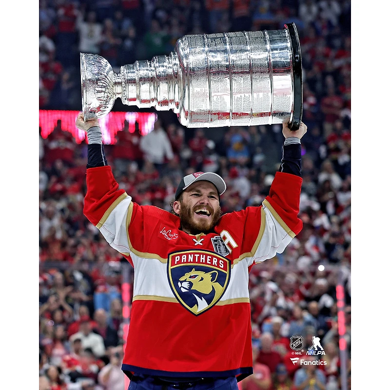Matthew Tkachuk Florida Panthers Unsigned 2024 Stanley Cup Champions Raising Cup Photograph