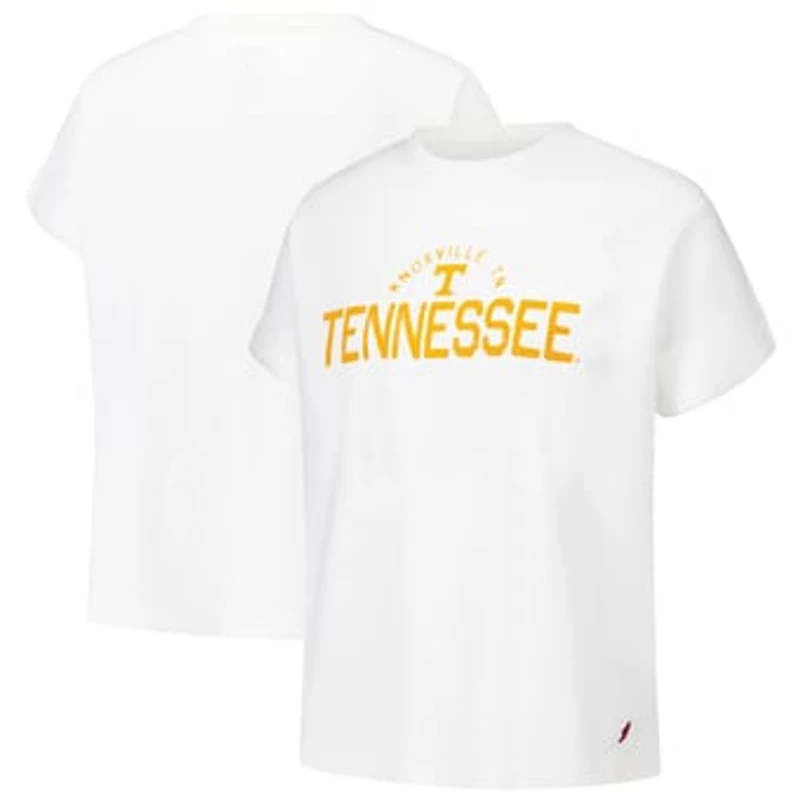 Women's League Collegiate Wear White Tennessee Volunteers Slub Rolled Cuff T-Shirt