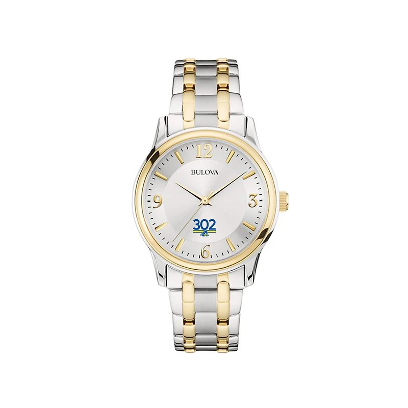Men's Bulova Delaware Fightin' Blue Hens Silver Two-Tone Watch