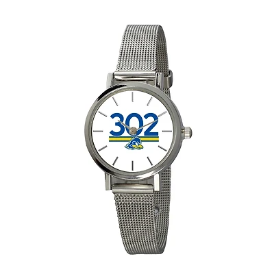 Women's  Silver Delaware Fightin' Blue Hens Plexus Stainless Steel Watch
