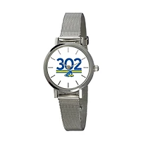 Women's  Silver Delaware Fightin' Blue Hens Plexus Stainless Steel Watch