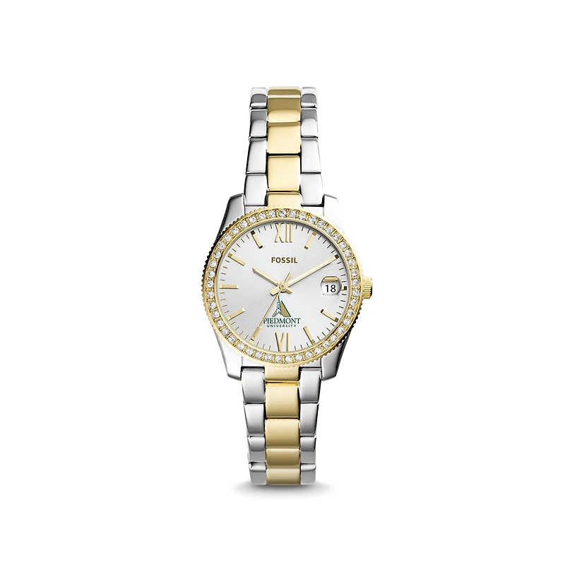 Women's Fossil Silver/Gold Piedmont Lions Scarlette Mini Two-Tone Stainless Steel Watch