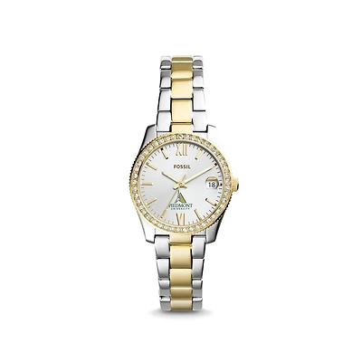 Women's Fossil Silver/Gold Piedmont Lions Scarlette Mini Two-Tone Stainless Steel Watch