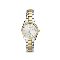 Women's Fossil  Silver/Gold Piedmont Lions Scarlette Mini Two-Tone Stainless Steel Watch