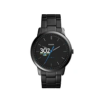 Men's Fossil Black Delaware Fightin' Blue Hens Minimalist Stainless Steel Watch