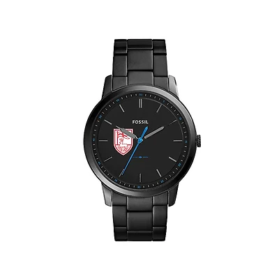 Men's Fossil Black Fairfield Stags Minimalist Stainless Steel Watch