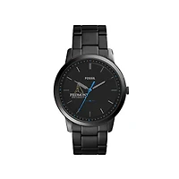 Men's Fossil Black Piedmont Lions Minimalist Stainless Steel Watch
