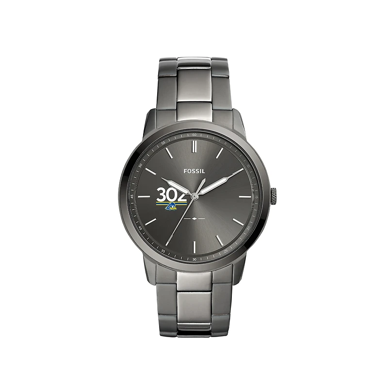 Men's Fossil Gray Delaware Fightin' Blue Hens Minimalist Three-Hand Smoke Watch