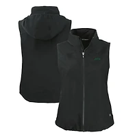 Women's Cutter & Buck Black New York Jets Logo Eco Recycled Full-Zip Vest