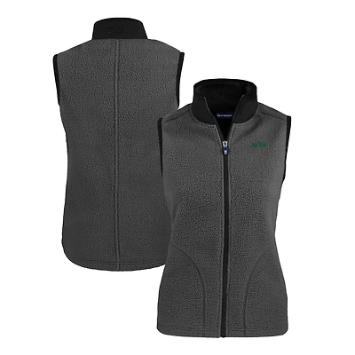 Women's Cutter & Buck  Gray New York Jets Primary Logo Cascade Eco Sherpa Fleece Full-Zip Vest
