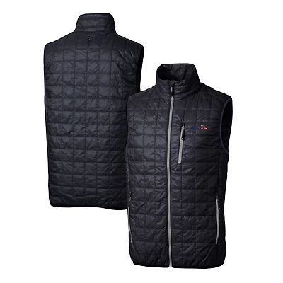 Men's Cutter & Buck Navy New York Jets  Rainier PrimaLoft Eco Insulated Full-Zip Puffer Vest