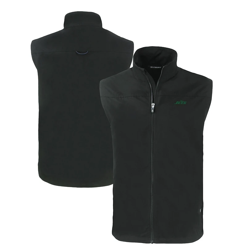 Men's Cutter & Buck Black New York Jets Logo Eco Recycled Full-Zip Vest