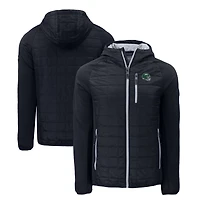 Men's Cutter & Buck Black New York Jets Helmet Rainier PrimaLoft Eco Full-Zip Hybrid Jacket